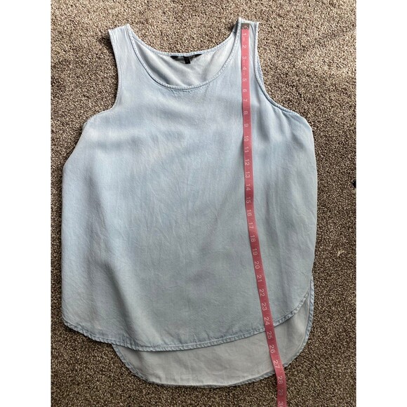 Express Light Blue Chambray Sleeveless Tank Top with Open Back Detail Size Small - Picture 4 of 5